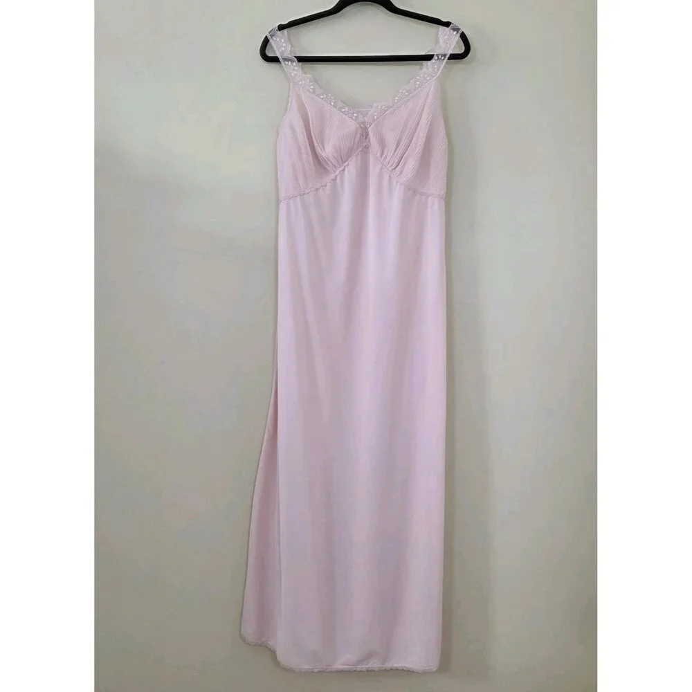 Vintage Fibra Anic Nivion IT 4 / L Full Slip Nightgown Babydoll Nylon Lace Italy